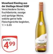 Moselland Riesling aus der Steillage Mosel DQW