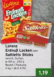 Erdnuß Locken oder Saltletts Sticks
