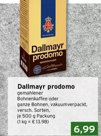 prodomo gemahlener Bohnenkaffee oder ganze Bohnen