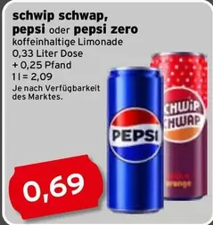 Pepsi - schip schwap, pepsi oder pepsi zero koffeinhaltige Limonade