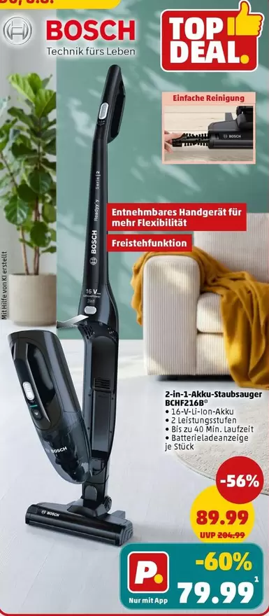 Bosch - 2-in-1 Akku-Staubsauger BCHF216B