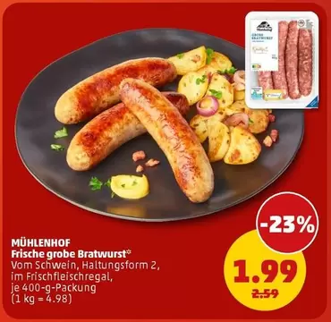 Frische grobe Bratwurst