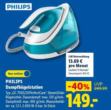 Philips - Dampfbügelstation Typ GC 7920/20PerfectCare