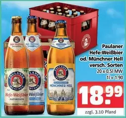 Paulaner - Hefe-Weißbier od. Münchner Hell versch. Sorten