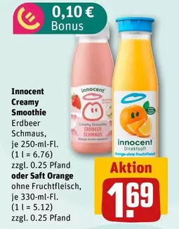 Orange - Creamy Smoothie Erdbeer Schmaus oder Saft
