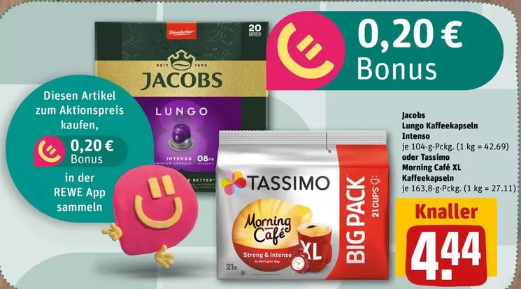 Jacobs Lungo Kapseln Intense oder Tassimo Morning Café XL Kapseln