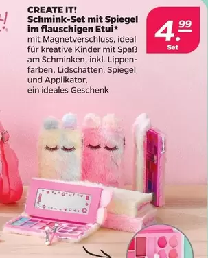 Ideal - Schmink-Set mit Spiegel im flauschigen Etui