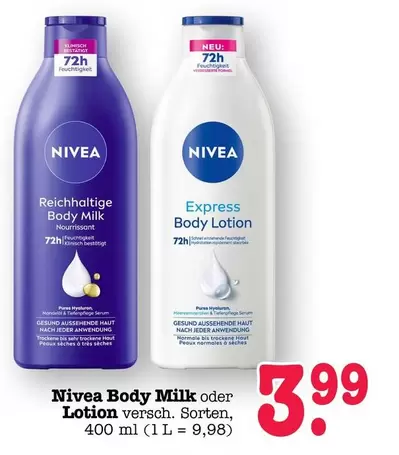 Nivea - Body Milk oder Lotion