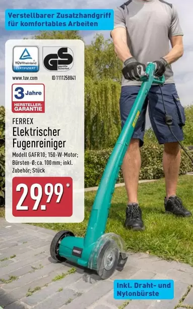 Elektrischer Fugenreiniger Modell GAFR16, 150-W-Motor, Bürsten-Ø ca. 100 mm