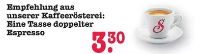 Eine Tasse doppelter Espresso