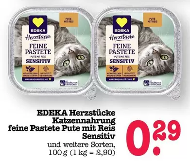 Herzstücke feine Pastete Pute mit Reis Sensitiv
