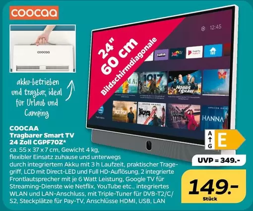 Ideal - Tragbarer Smart TV 24 Zoll CGPF7OZ