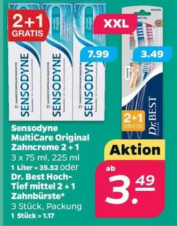 Sensodyne - Multicare Original Zahncreme 2+1