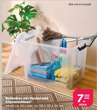 Rollenbox mit Deckel und Clipverschluss