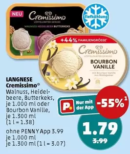 Cremissimo Walnuss, Heidelbeere, Butterkeks or Bourbon Vanille