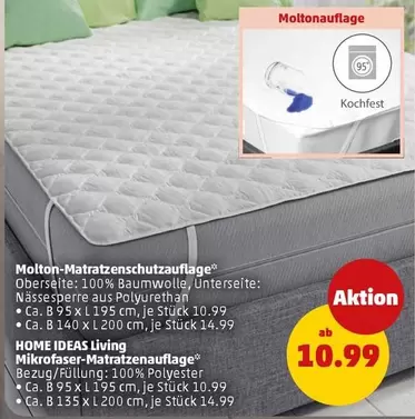 Molton-Matratzenschutzauflage / Mikrofaser-Matratzenauflage