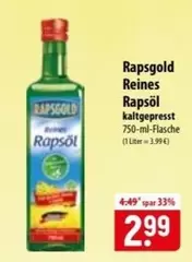 Reines Rapsöl kaltgepresst