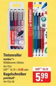 Stabilo - Tintenroller worker+ Kugelschreiber pointball