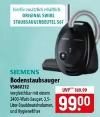 Siemens - Bodenstaubsauger VS06V212