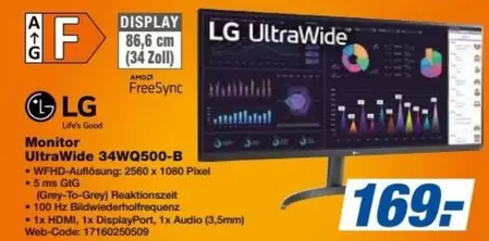 LG - Monitor UltraWide 34WQ500-B