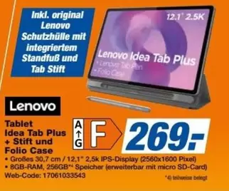 Lenovo - Idea Tab Plus + Stift und Folio Case