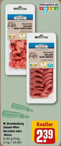W. Brandenburg Salami-Mini-Herzen oder -Brezn