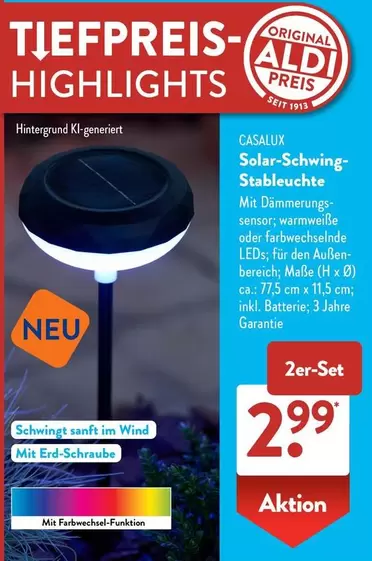 Solar-Schwing-Stableuchte
