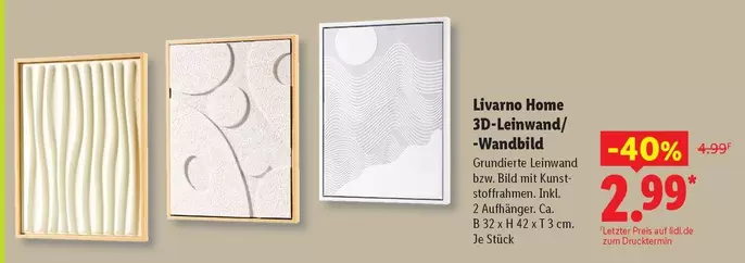 3D-Leinwand/-Wandbild
