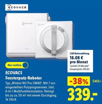 Fensterputz-Roboter Typ "Winbot W2 Pro OMNI"