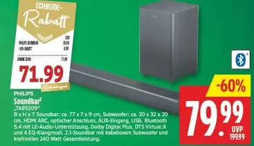 Philips - Soundbar TABS309