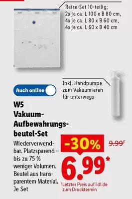 W5 Vakuum-Aufbewahrungs-beutel-Set