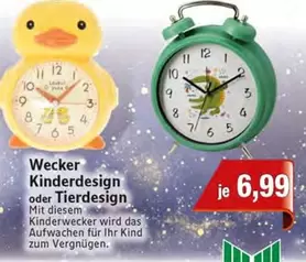 Wecker Kinderdesign oder Tierdesign