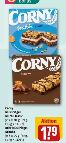 Crunch - Müsli Riegel Milch Classic oder Müsli Riegel Schoko