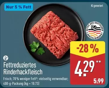 Fettreduziertes Rinderhackfleisch