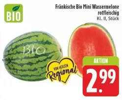 Bio - Fränkische  Mini Wassermelone rotfleischig Kl. II, Stück