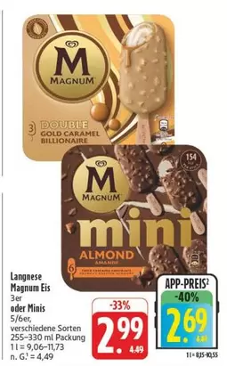 Magnum - Langnese Eis 3er oder Minis
