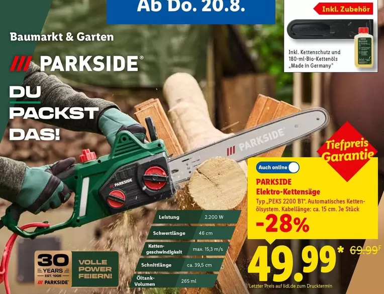 Elektro-Kettensäge PESS 2200 B2