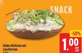 Halbes Brötchen Mit Lauchterrine