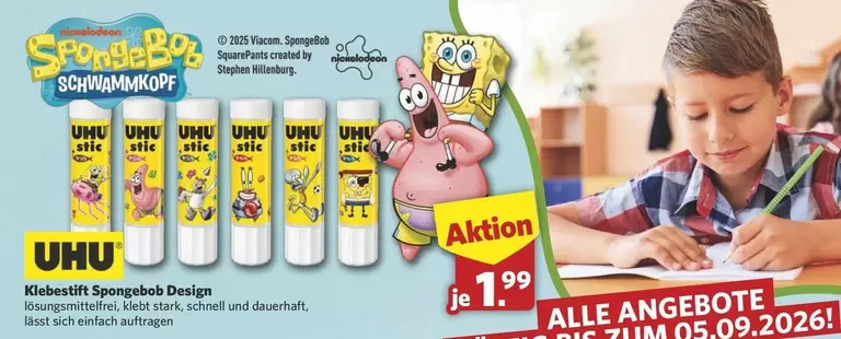Klebestift Spongebob Design
