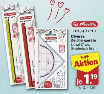 Diverse Zeichengeräte