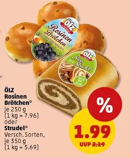 Rosinen Brötchen oder Nuss Strudel