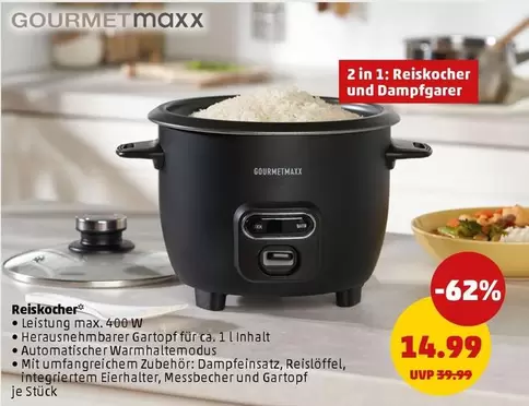 Gourmet - Reiskocher und Dampfgarer