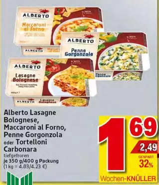 Lasagne Bolognese, Maccaroni al Forno, Penne Gorgonzola oder Tortelloni Carbonara