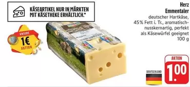 Herz Emmentaler deutscher Hartkäse