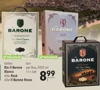 Bio - Il Barone Blanco eller Rosé eller Il Barone Rosso