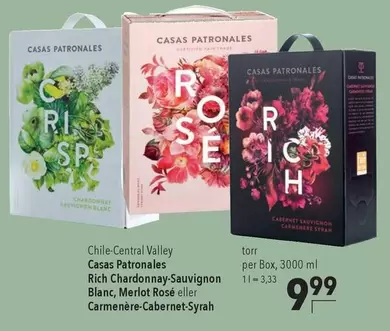 Rich Chardonnay-Sauvignon Blanc, Merlot Rosé eller Carmenère-Cabernet-Syrah