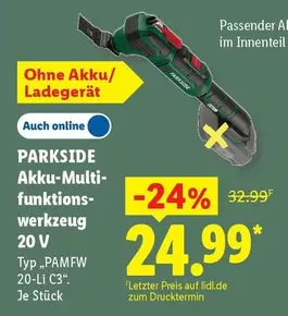 Akku-Multifunktionswerkzeug 20 V Typ "PAMFW 20-Li C3"