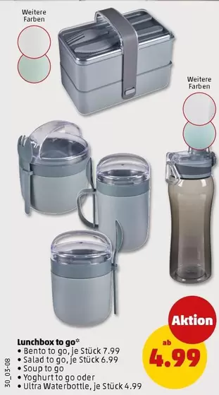 Bento - Lunchbox to go, to go, Salad to go, Soup to go, Yoghurt to go oder Ultra Waterbottle