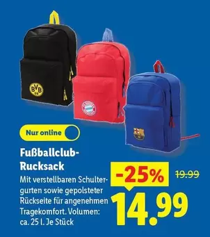 Fußballclub-Rucksack