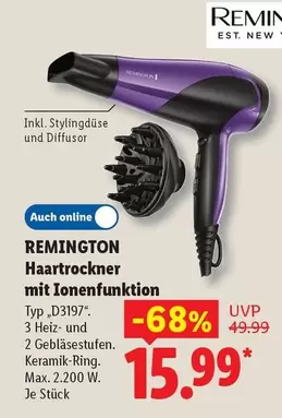 Remington - Haartrockner mit Ionenfunktion Typ "D3197"